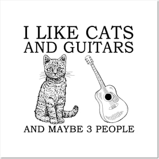 I Like Cats And Guitars And Maybe 3 People Posters and Art